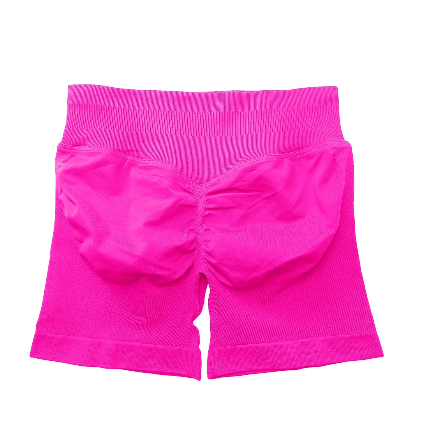 NCLAGEN Shorts de Impacto 4,5" Mujer Fitness Deportivo Ciclista Banda Acanalada Baja Gimnasio Entrenamiento Yoga Sin Costuras