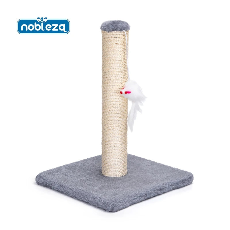 Árbol rascador para gatos Nobleza Natural de sisal, poste rascador de sisal con juguete, pequeño, color gris. 25 × 25 × 35 cm