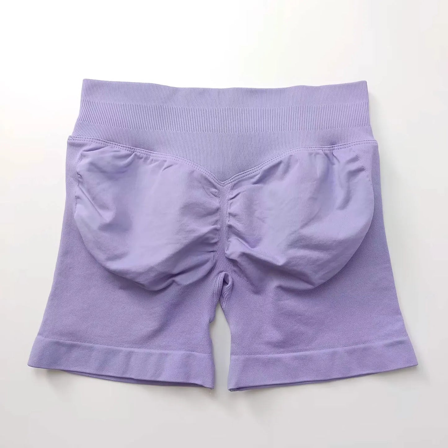 NCLAGEN Shorts de Impacto 4,5" Mujer Fitness Deportivo Ciclista Banda Acanalada Baja Gimnasio Entrenamiento Yoga Sin Costuras