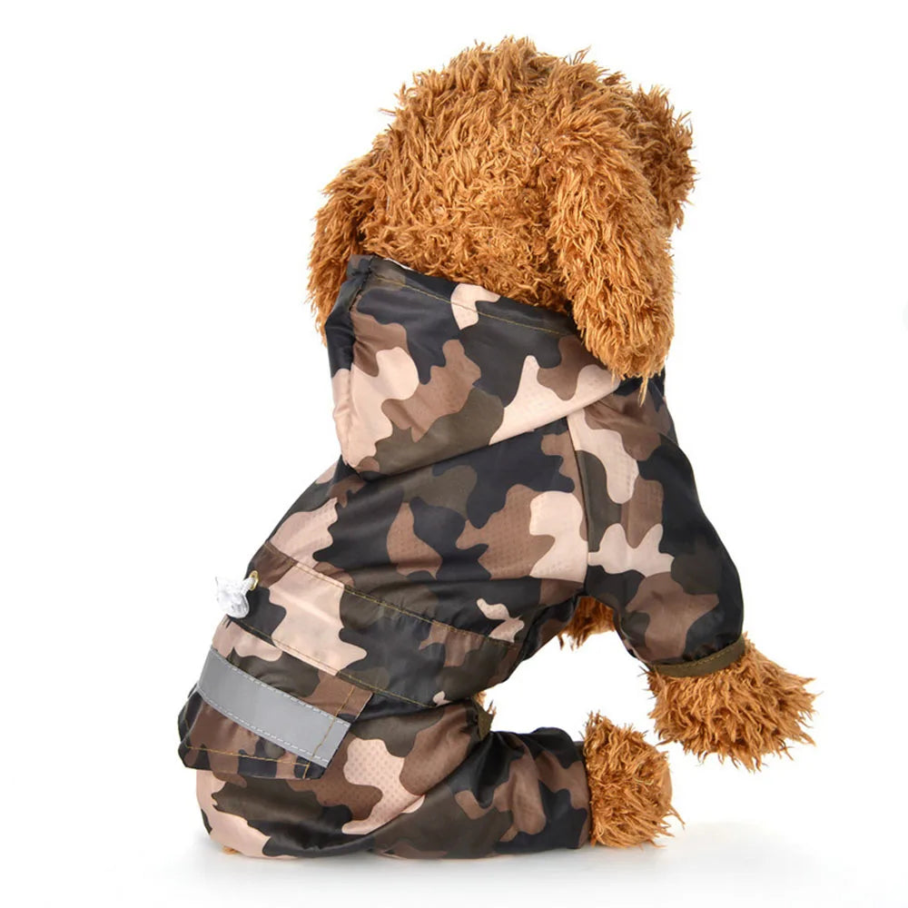 Impermeable para Perros con Capucha, Mono de Lluvia Reflectante con Malla Transpirable, Poncho Ligero para Cachorros Pequeños para Uso en Exteriores