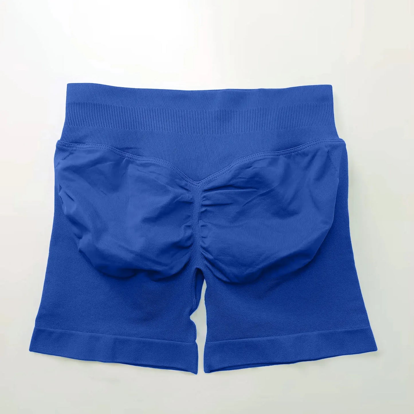 NCLAGEN Shorts de Impacto 4,5" Mujer Fitness Deportivo Ciclista Banda Acanalada Baja Gimnasio Entrenamiento Yoga Sin Costuras